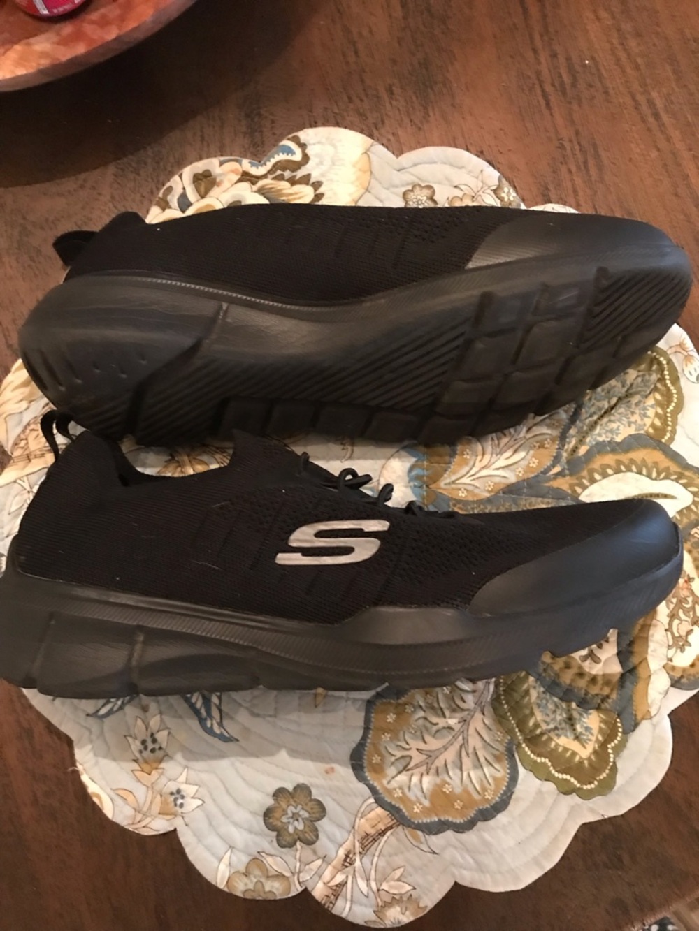 Skechers Men's Black Slip-On Memory Foam Athletic Shoes - Picture 3 of 6